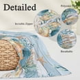 thumbnail image 2 of Blue Coastal Pillow Covers, Linen Long Throw Pillow Case, Summer Beach Starfish Shell Coral Nautical Holiday Pillow Protector Decorative Cushion Cover for Living Room/Bedroom 20" x 30", 2 of 8
