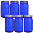 thumbnail image 1 of Frascos Mason Galssmagic de 950 ml, azules, pack de 6, con tapas herméticas, 1 of 5