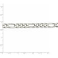 thumbnail image 4 of Sterling Silver 8mm Pave Flat Figaro Chain (20 X 8) Made In Italy qff220-20, 4 of 5