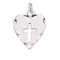 thumbnail image 1 of Sterling Silver 24" .8mm Box Chain Heart Cutout Christian Cross Pendant Necklace, 1 of 2