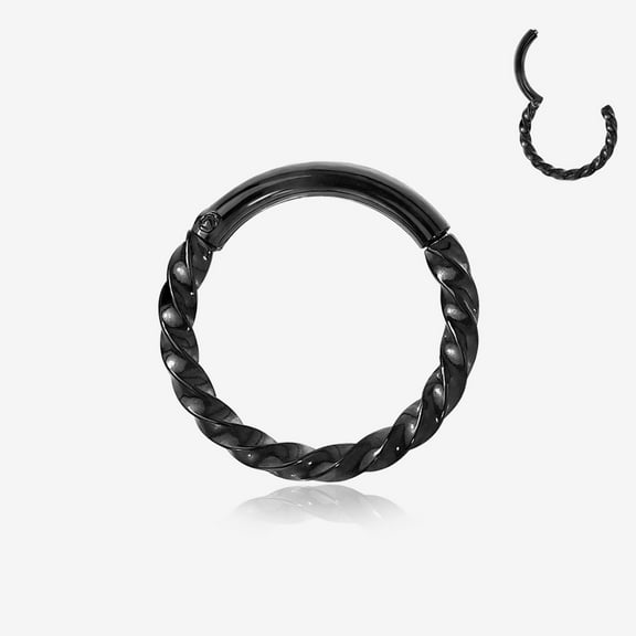 BM25 Blackline Twisted Metal Seamless Clicker Hoop Ring