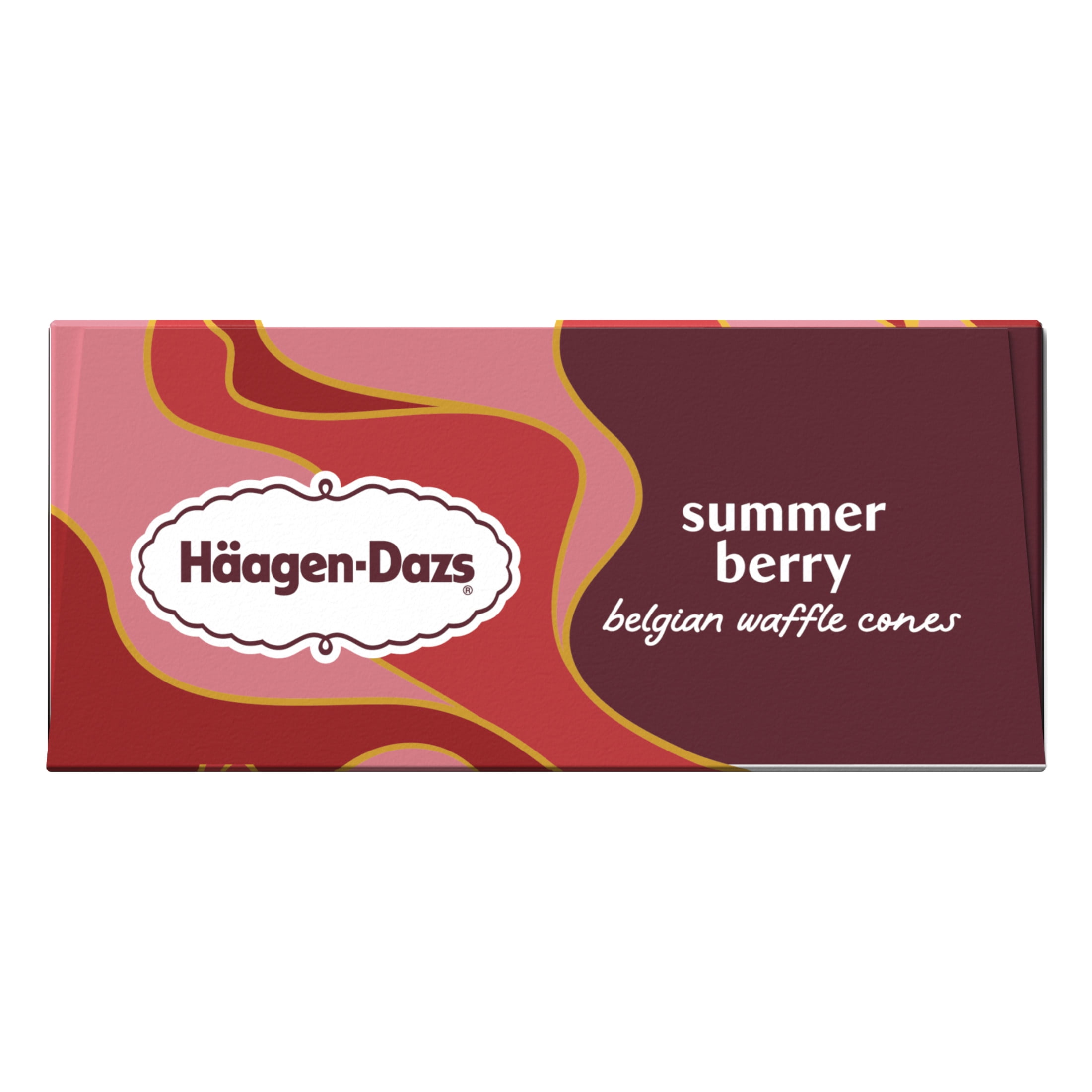 Haagen-Dazs Summer Berry Belgian Waffle Ice Cream Cone, 4 Count