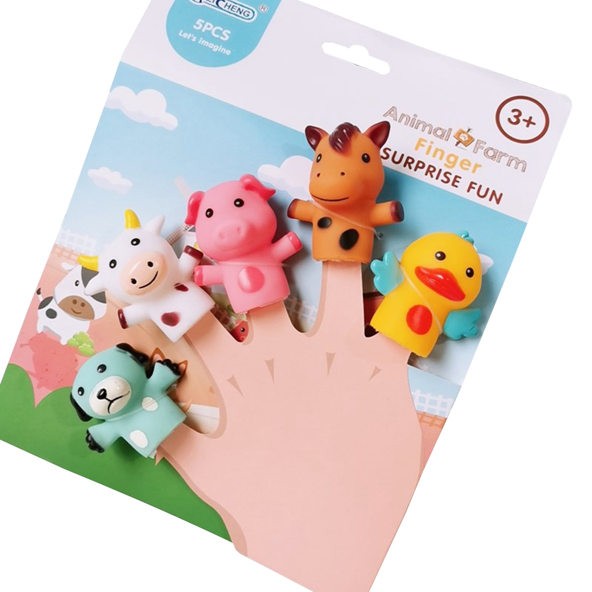 Realistic Finger Puppet Finger Rhino Animal Dolls Kids Boys & Girls Toy #5 