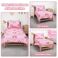 thumbnail image 3 of Beavtaens 4 Piece Toddler Bedding Set, Breathable and Soft Baby Sheet Set, Includes Quilted Comforter, Flat Sheet, Fitted Sheet and Pillowcase for Girls (Pink Rainbow), 3 of 5