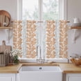 thumbnail image 2 of Orange Gray Botanical Kitchen Curtains, Pastoral Spring Summer Leaf Aesthetics Light Filtering Window Curtain Panels, 2Pcs Rod Pocket Window Treatments Set for Cabin Bathroom Bedroom 52x45 Inches, 2 of 9