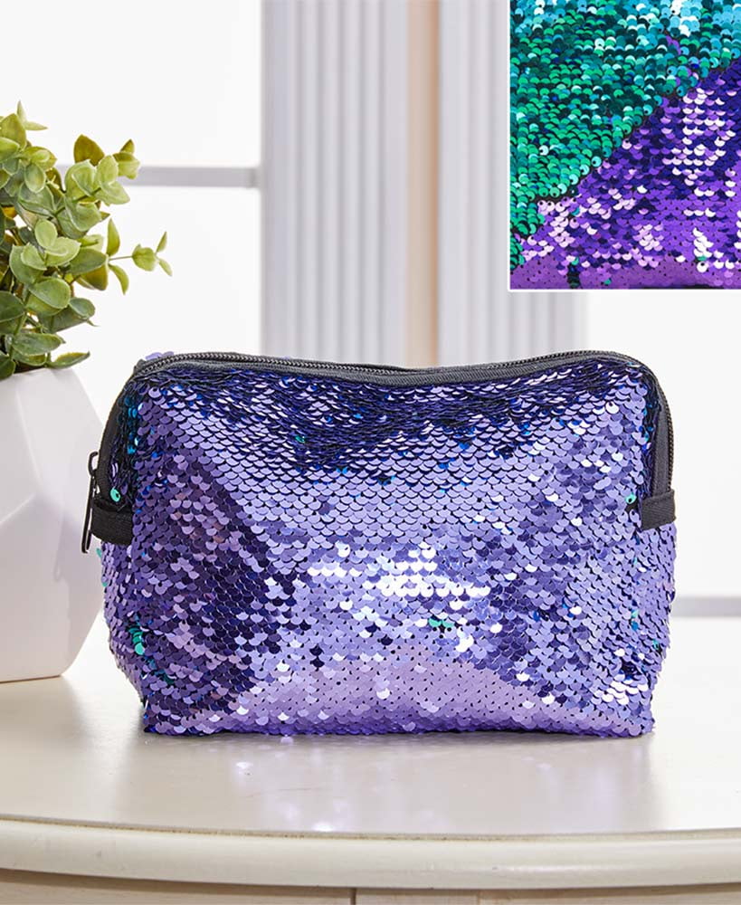 Reversible Mermaid Sequin Cosmetic Bag