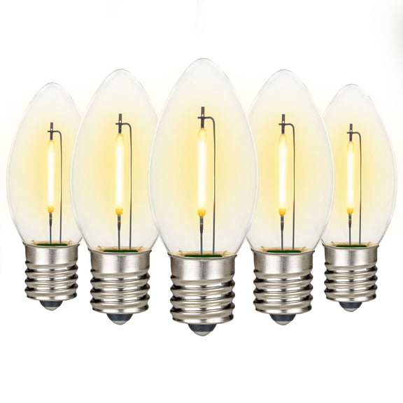 Novelty Lights Warm White C9 LED Shatterproof Plastic Christmas Replacement Bulbs 25 Pack