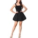 thumbnail image 1 of VESTIDO MINI SIN MANGAS INSPIRADOR CHIC PARA MUJERES, VESTIDO BURBUJA DE CUELLO CUADRADO, CASUAL Y ELEGANTE M NEGRO, 1 of 6