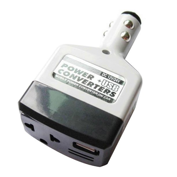 Inversor de corriente para coche de 12V/24V CC a 220V CA con indicador de conexión USB L