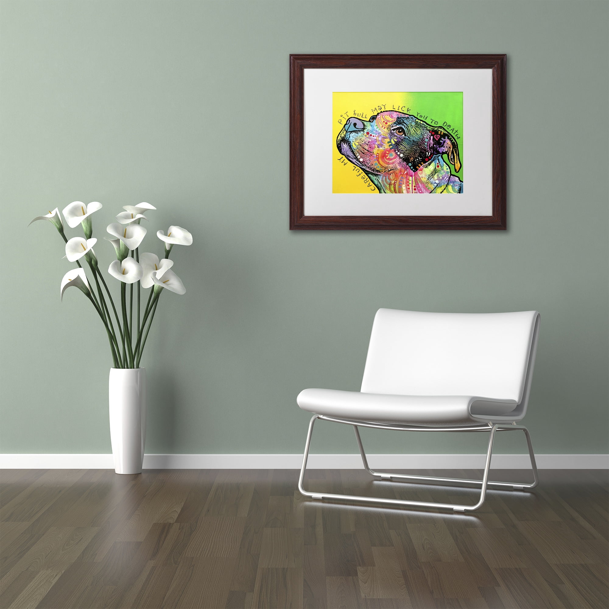 Trademark Fine Art 'Lick You to Death' Canvas Art by Dean Russo, White Matte, Wood Frame