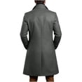 thumbnail image 6 of Purcolt Men's Mid Length Pea Coat with Notched Lapel, Single Breasted Button Front and Side Pockets, Tailored Long Sleeve Fall Winter Overcoat for Fall Winter Layering, 6 of 6