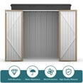 thumbnail image 6 of 6x4 ft Outdoor Storage Shed on Sale, Sheds & Outdoor Storage with Lockable Doors, Metal Garden Shed by Durable Galvanized Steel for Patio, Lawn, Light Brown, 6 of 10
