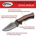 thumbnail image 2 of Sczo Supplies 6.25" Fixed Blade Full-Tang Carbon Steel Outdoor Utility Knife with Sheath, Brown Wooden Handle, 2 of 5