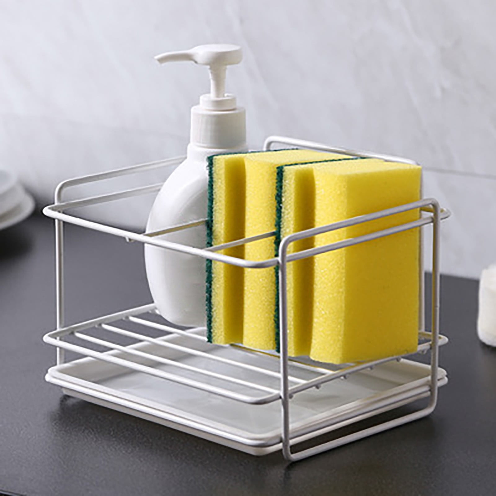 Dish Soap Dispenser And Sponge Holder holder metallic - Temu