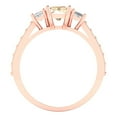 thumbnail image 4 of 1.88 ct Emerald Cut Natural Morganite Three-Stone Engagement Ring for Women in 18K Rose Gold, 4 of 5