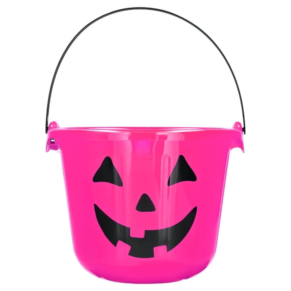 Light-Up Jack-o'-Lantern Trick-or-Treat Bucket, Pink, 6.5", Halloween by Way To Celebrate
