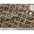 thumbnail image 2 of Soimoi Brown Modal Satin Fabric Circle & Cross Geometric Print Fabric by Yard 42 Inch Wide, 2 of 3