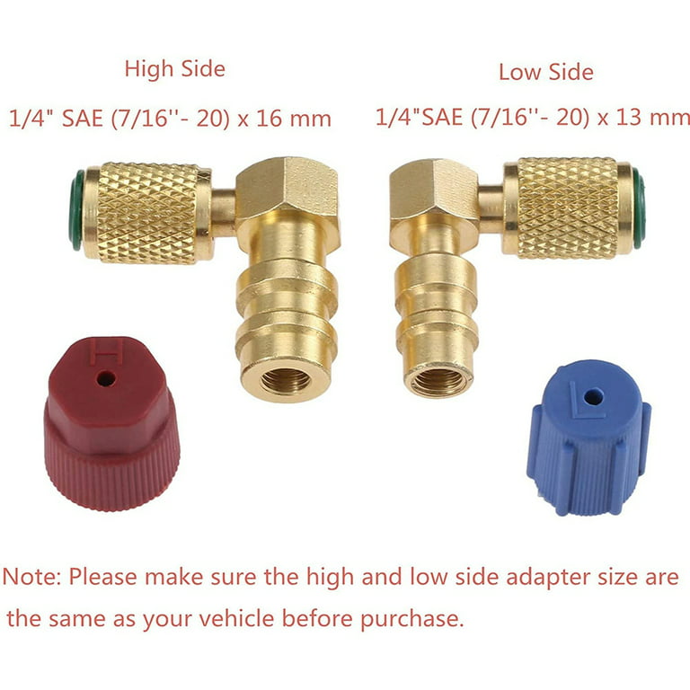 R134a Extension Low Side Quick Coupler Hose Adapter R12 Valve