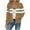 Coffee, variant on Quilted Bomber Jacket for Womens Fashion Color Block Full Zip Fall Cropped Coats Striped Casual Jackets with Pockets