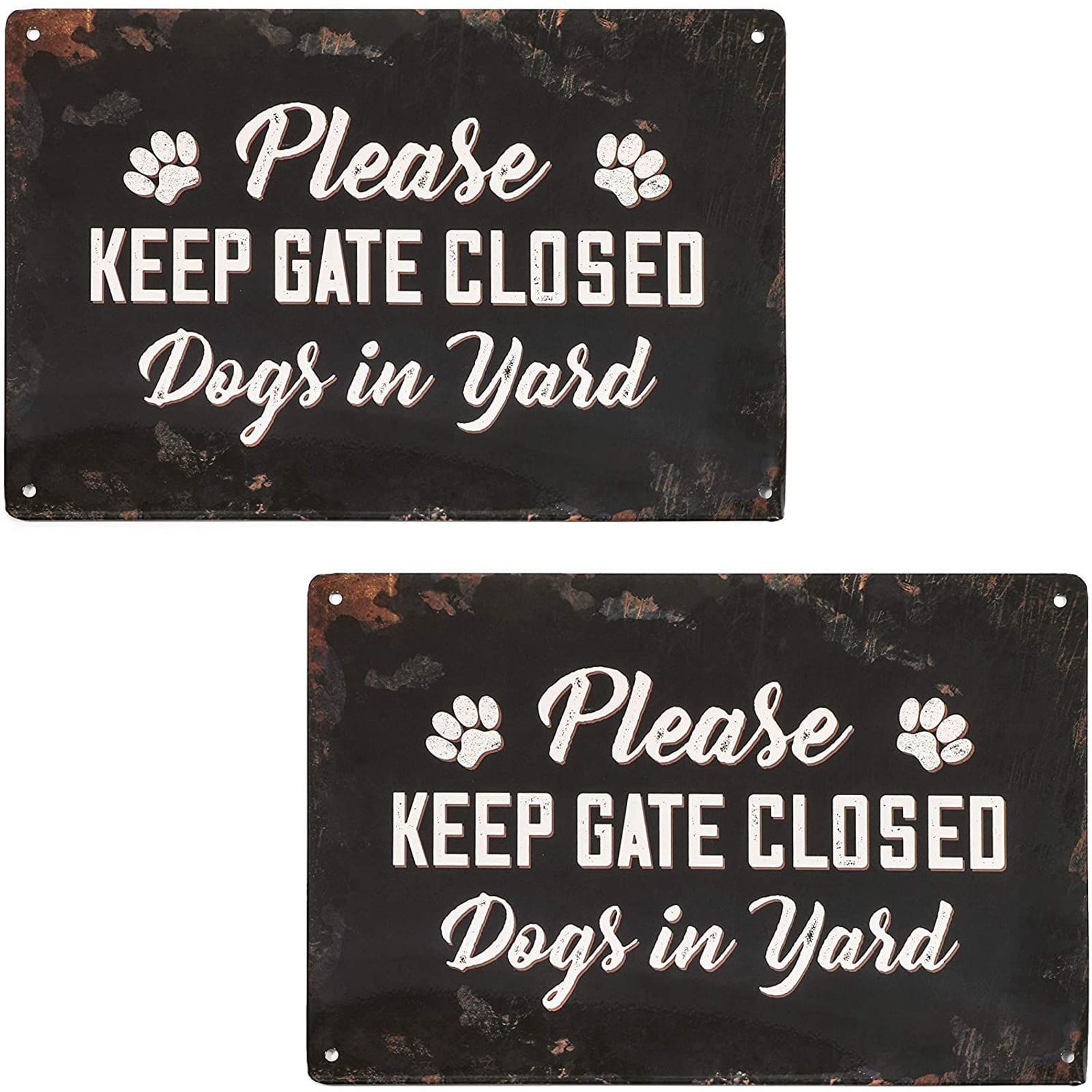 Metal Sign Vintage Please Keep Gate Closed Dogs in Yard Aluminum Wall Sign 12 x 8 Yard Fence Sign Gift