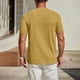 thumbnail image 3 of Pullover de Manga Corta para Hombres de Moda Casual Color Sólido V-Cuello Top Blusas, Poliéster Verano, 3 of 6