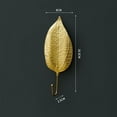 thumbnail image 2 of Decorative Leaves Iron Hook Plant Modern Key Holder Wall Mounted Gold Single Prong Coat Hanger for Hallways,Living Room,Bathroom and Kitchen, 2 of 7
