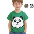thumbnail image 3 of Bobifish Toddler Boys Graphic T-Shirt Cute Short Sleeve Crew Neck Panda Print Sequin Detail Children Novelty Tee Summer Trendy Casual Playwear Tshirt, 3 of 7