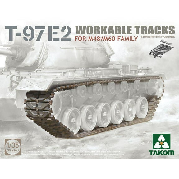 TAKOM 2163 1/35 Scale T-97E2 Workable Tracks For M48/M60 Family Plastic Model Kit
