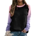 thumbnail image 2 of Vedolay Women's Tops Women's 2023 Fall Fashion Casual Long Sleeve Crewneck Sweatshirt Loose Fit Pullover Hoodie,Purple L, 2 of 5
