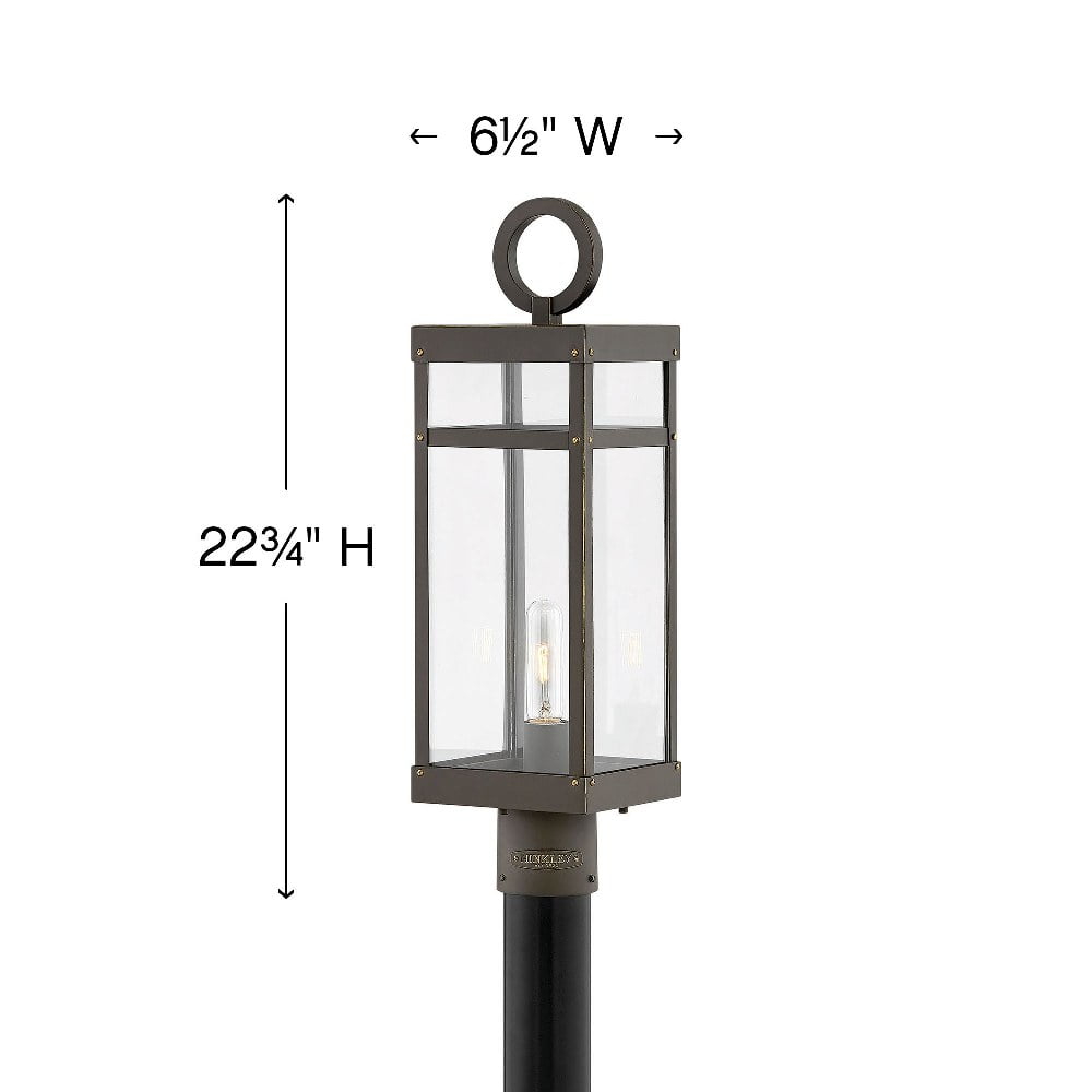 1 Light Medium Outdoor Post or Pier Mount Lantern in Transitional Style 6.5 inches Wide By 22.75 inches High-Aged Zinc Finish-E26 Medium Vintage Lamp