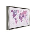 thumbnail image 4 of Stupell Industries Detailed Pink World Map Town & City Painting Gray Floater Framed Canvas Art Print Wall Art, 31 x 25, 4 of 10