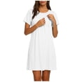 thumbnail image 2 of Axiiglly Maternity Nursing Dresses Short Sleeve Breastfeeding Nightgowns Summer Casual Loose Pregnancy Dress 2026, S-2XL, 2 of 8