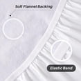 thumbnail image 4 of Round Fitted PEVA Vinyl Tablecloth with Elastic Edged & Flannel Backing, Waterproof Wipeable Round Table Cover for Indoor Outdoor Patio Use - Fits Tables up to 36"-44" Dia. (White), 4 of 5
