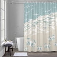 thumbnail image 5 of Ocean Beach Shower Curtains for Bathroom, Hand-Painting Abstract Beige Beach Blue Sea Crab Washable Fabric Shower Curtain with Hooks Waterproof Bathroom Decor Sets, 66 x 72 Inches, 5 of 9