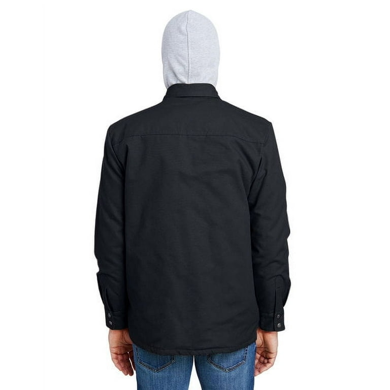 Dickies Men s TJ203 Relaxed Fit Hooded Duck Quilted Shirt Jacket Black L