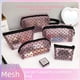 thumbnail image 4 of Bolsa de maquillaje de malla con forma de corazón para niñas, portátil, de gran capacidad, transpirable, para guardar pintalabios, 4 of 6