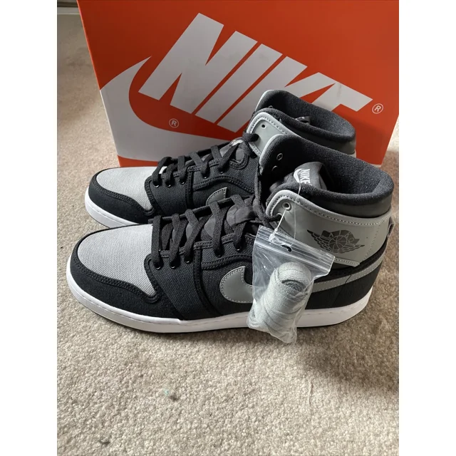 Ni - ke Ni - ke Air Jordan AJ1 KO High OG Men 12 Black Silver 638471-003 New Rare!