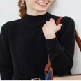 thumbnail image 3 of Women‘s Merino Wool Sweater Fall Winter Trendy Long Sleeve Mock Turtle Neck Soft Warm Pullover Tops, 3 of 5