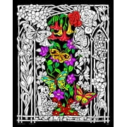 Butterflies and Flowers - Fuzzy Velvet Coloring Poster 16x20 Inches
