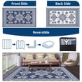 thumbnail image 4 of Haperlare 8'x10' Boho Outdoor Rug Plastic Reversible Outdoor Carpet, Waterproof Straw Patio Rug RV Camping Mat with Storage Bag for Deck Porch Beach Backyard, Dark Blue, 4 of 6