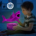 thumbnail image 3 of Lámpara de mesa pequeña 3d serie Shark, luz visual LED con control remoto colorido creativo, 3 of 5