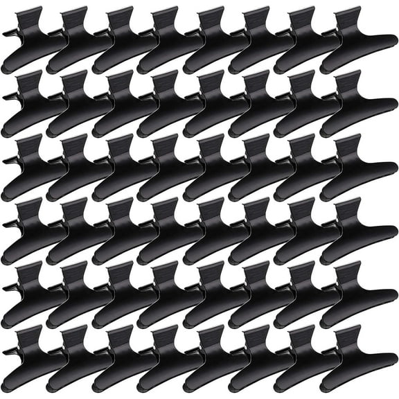 Yarlung 48 Pack Butterfly Hair Clamps, Hair Claw Clips Salon Hair Barrettes for Styling, Sectioning, Cutting and Coloring, Black