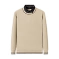 thumbnail image 1 of pstuiky camisas de manga larga para hombre, Suéter informal de dos capas con cuello vuelto para hombre, cálido, de manga larga, color liso Tops de talla grande para hombre xxl, 1 of 5