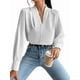 thumbnail image 2 of Blusas de Trabajo para Mujer, Blusas de Larga, Blusas de Oficina con Cuello en V, Blusas de para Mujer S, 2 of 10