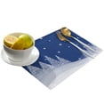 thumbnail image 3 of 2024 Placemat Blue Christmas Tree 4/6pcs Table Pad Mats for Dining Table Home Kitchen r Accessories Linen Coaster, 3 of 7