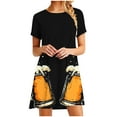 thumbnail image 2 of Yotami Women's Dress Boho Short Sleeve Floral Print Midi Dress Crew Neck Summer Dress for Everyday, 2 of 4