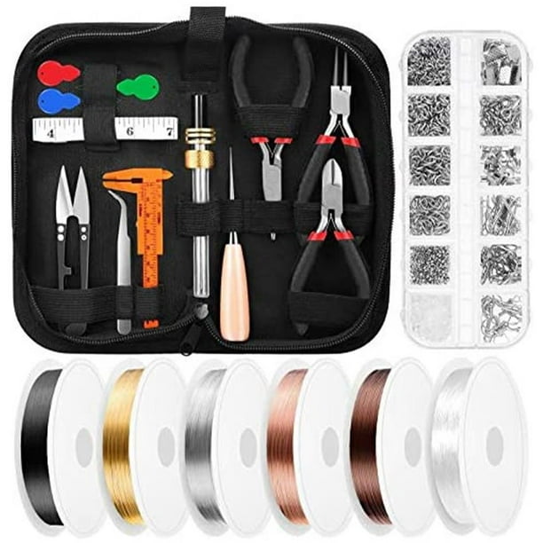 Juego De Herramientas Para Hacer Joyas, Pinzas, Alicates, Tijeras Para Pulsera Diy, Collar, Pendientes, Kits Para Hacer Joyas Con Bolsa De Tela Oxford Kearding HA023673-00