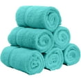 thumbnail image 4 of Luxury Hotel & Spa Collection, Quick Dry 100% Turkish Cotton 700 GSM, Eco Friendly Towel, for Bathroom, Gymand Kitchen Dobby Border Soft Hand Towel Set 16 X 30, Aqua Blue, Hand Towels - Set of 6, 4 of 5