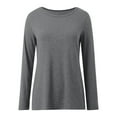 thumbnail image 4 of Fiaer.Womens Going out Long Sleeve Tops.Crew Neck Plus Size Loose Fit Tshirts for Women.Women's Casual Trendy Basic T Shirts Grey S, 4 of 6