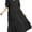 Black Dress, variant on Womens Ruffle Tiered Midi Dresses Collared V Neck Puff Sleeve Loose Flowy Long Dress Cozy Cotton Linen Dress